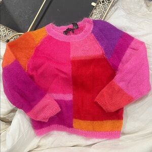 Vibrant Multicolor Women's Crew Neck Sweater